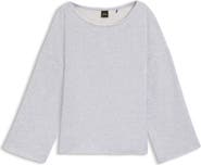 BOSS Orange Enely Raw Edge Cotton Blend Sweatshirt