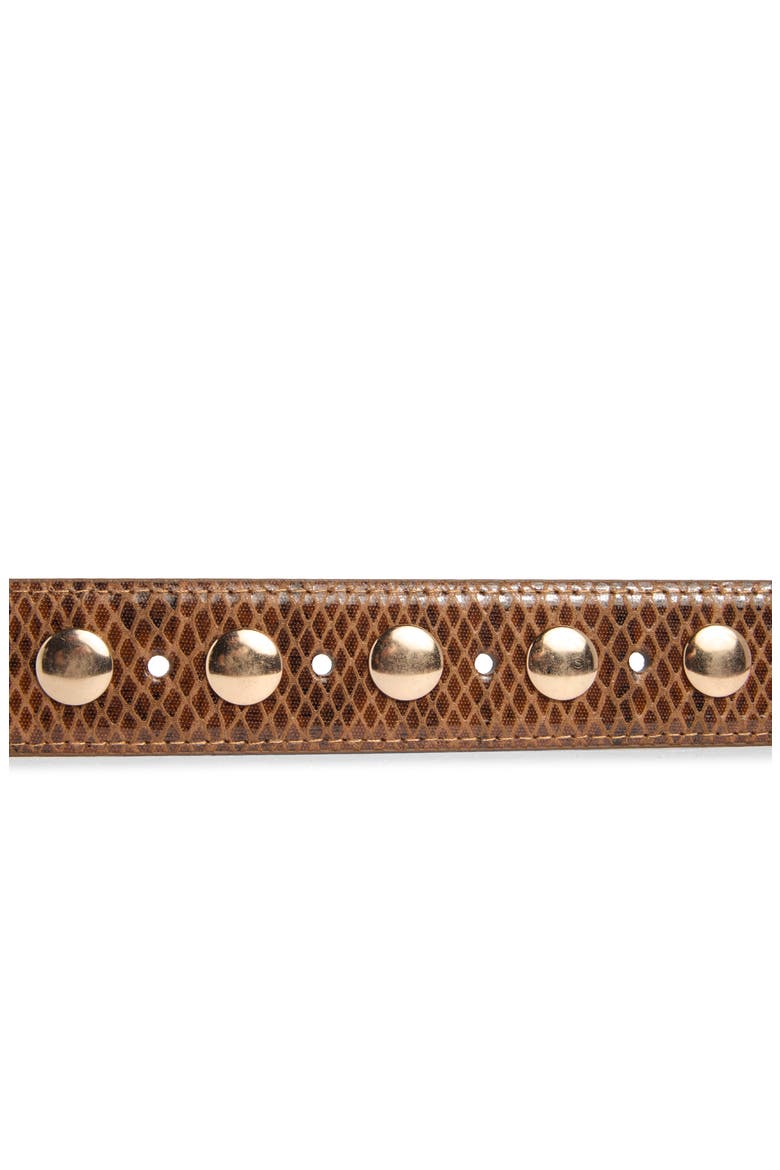 Snakeskin Textured Belt, Alternate, color, BROWN
