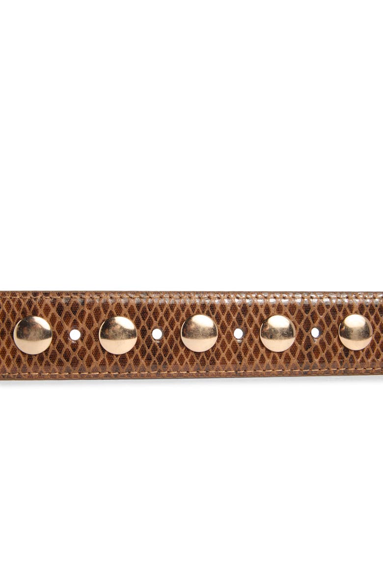 Steve Madden Snakeskin Textured Belt, Alternate, color, Brown