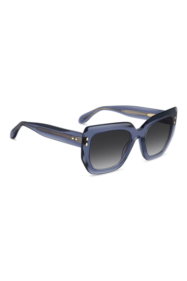 53mm Gradient Rectangular Sunglasses, Alternate, color, BLUE/ DARK GREY SF