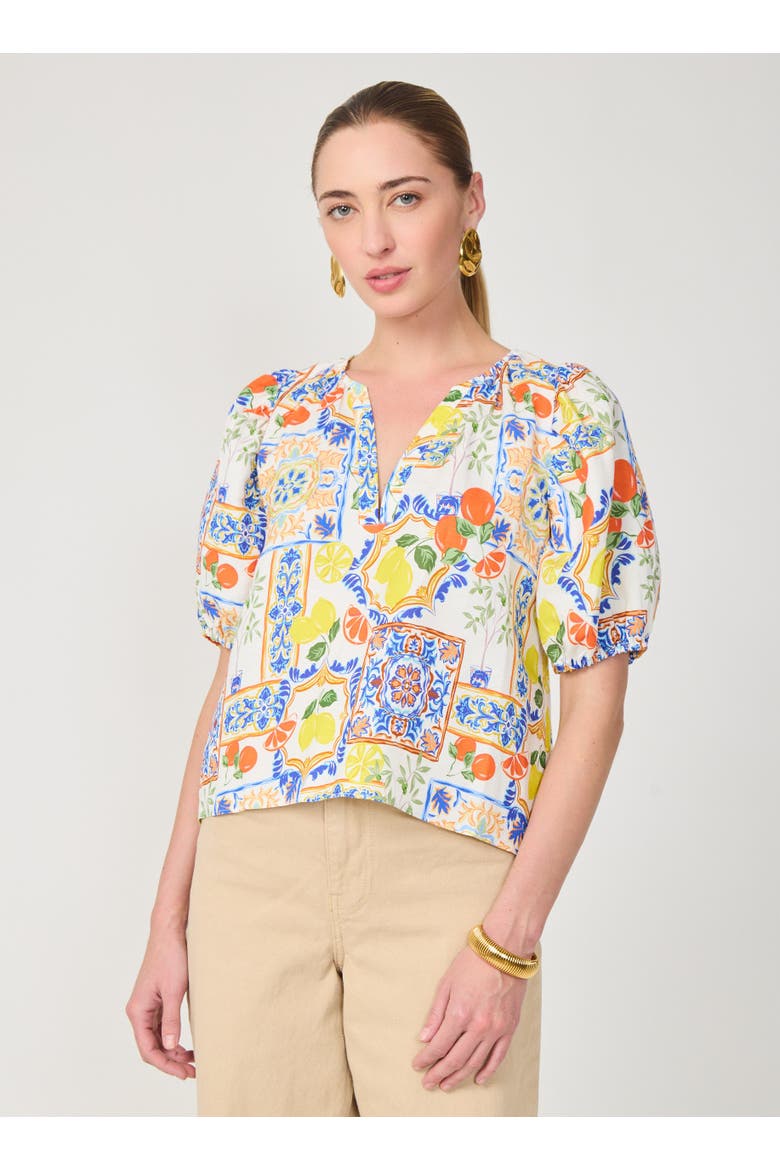 Callie Blouse, Alternate, color, Naples print
