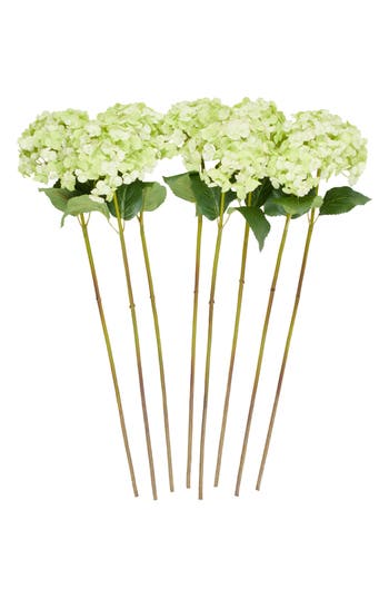 Sonoma Sage Home Set Of Eight Green Hydrangea Artificial Flowers In Green