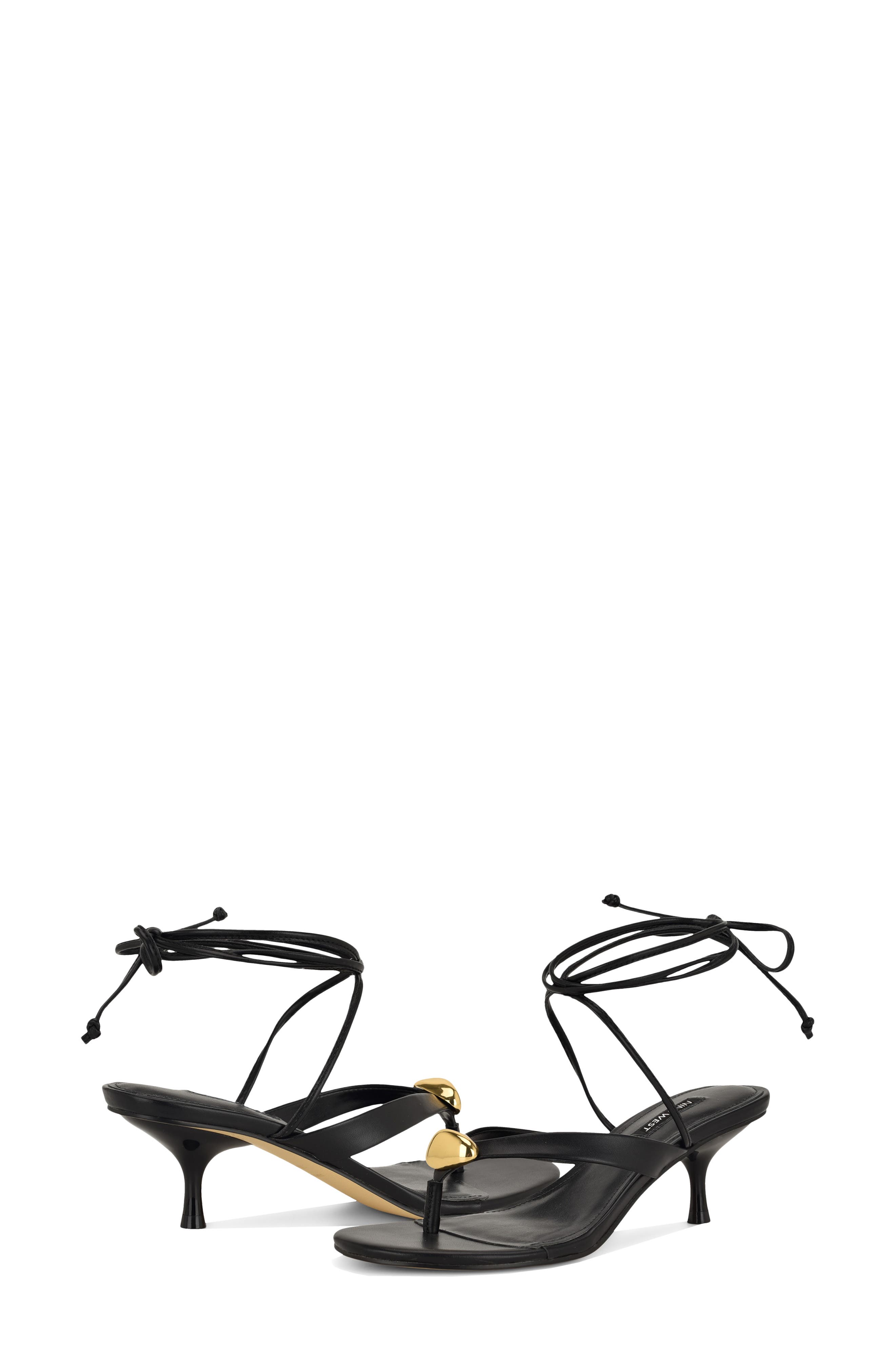 Nine West Batty Ankle Wrap Sandal, Alternate, color, Black