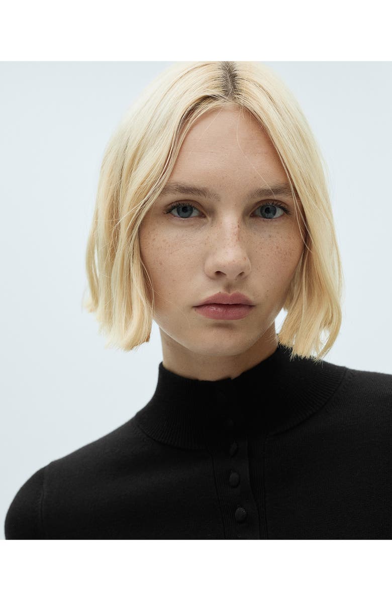 MANGO Mock Neck Henley Sweater, Alternate, color, 