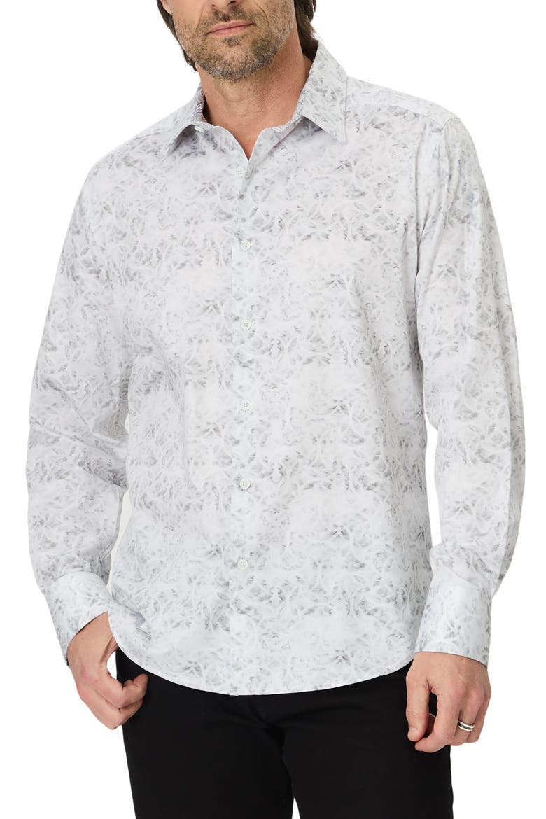 Culloden Print Stretch Cotton Shirt, Main, color, WHITE