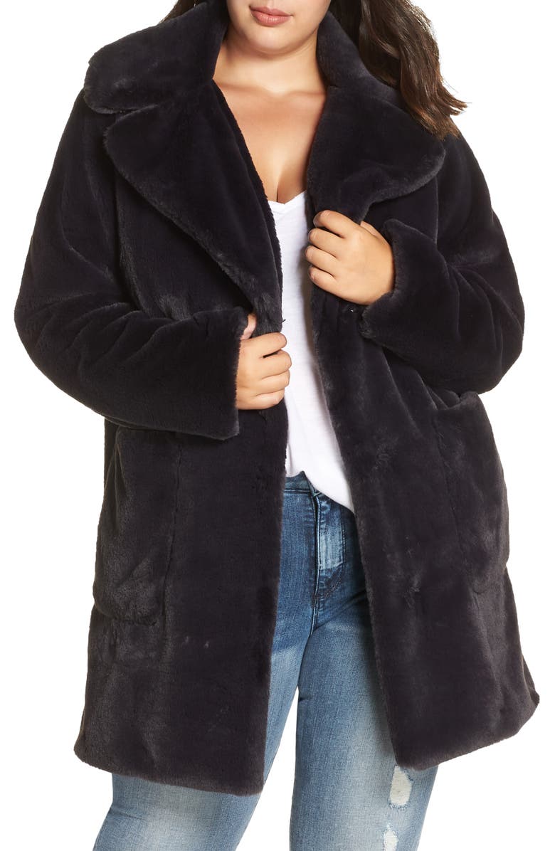 RACHEL Rachel Roy Faux Fur Coat, Main, color,