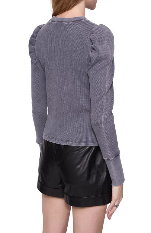 Rebecca Minkoff Astrid Puff Sleeve Top In Slate Dark Grey