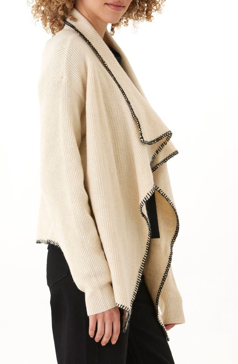 Threads 4 Thought Esme Cozy Blanket Stitch Waterfall Cardigan, Alternate, color, Tapioca