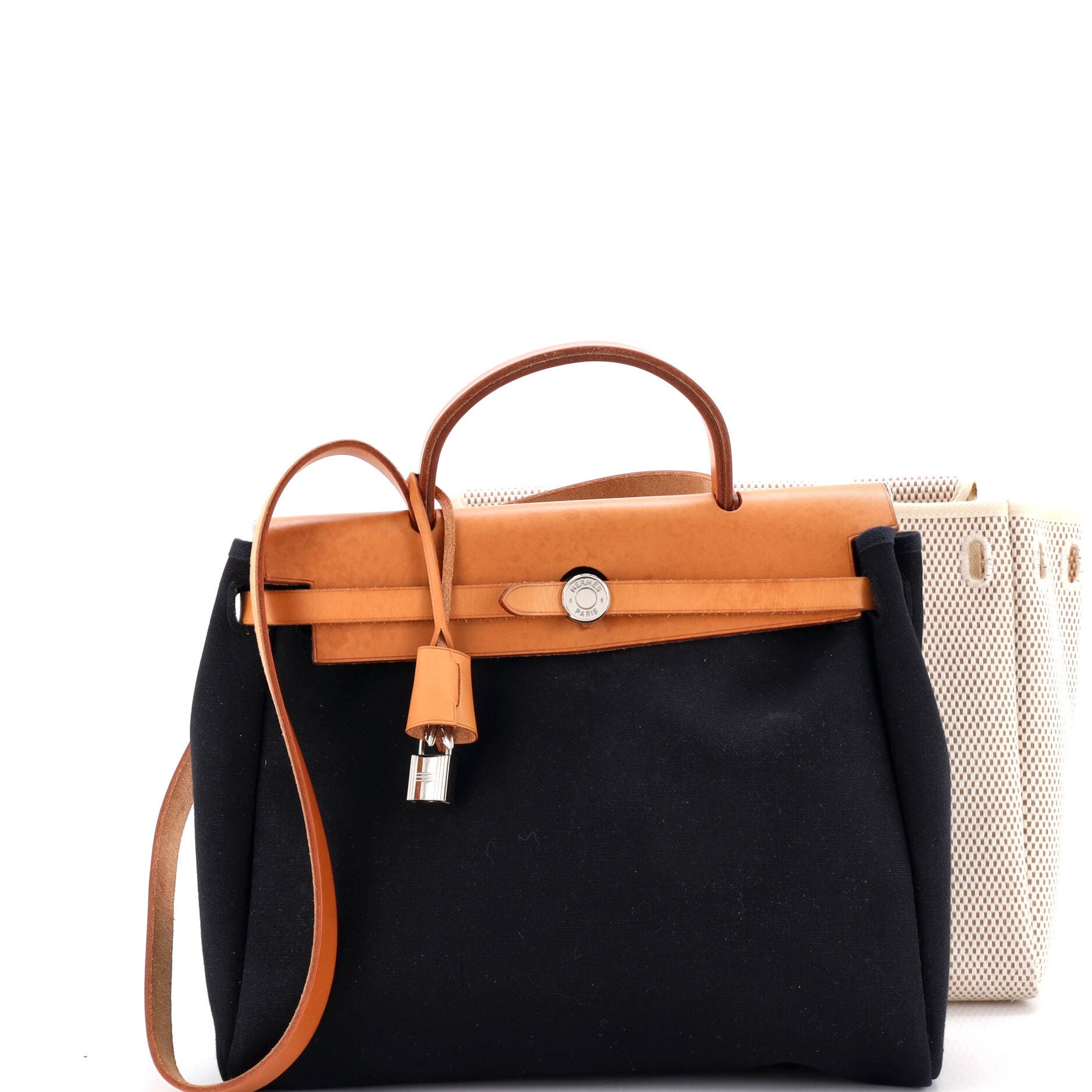 Pre-Owned Hermes Herbag Toile and Leather PM, Alternate, color, Ecru