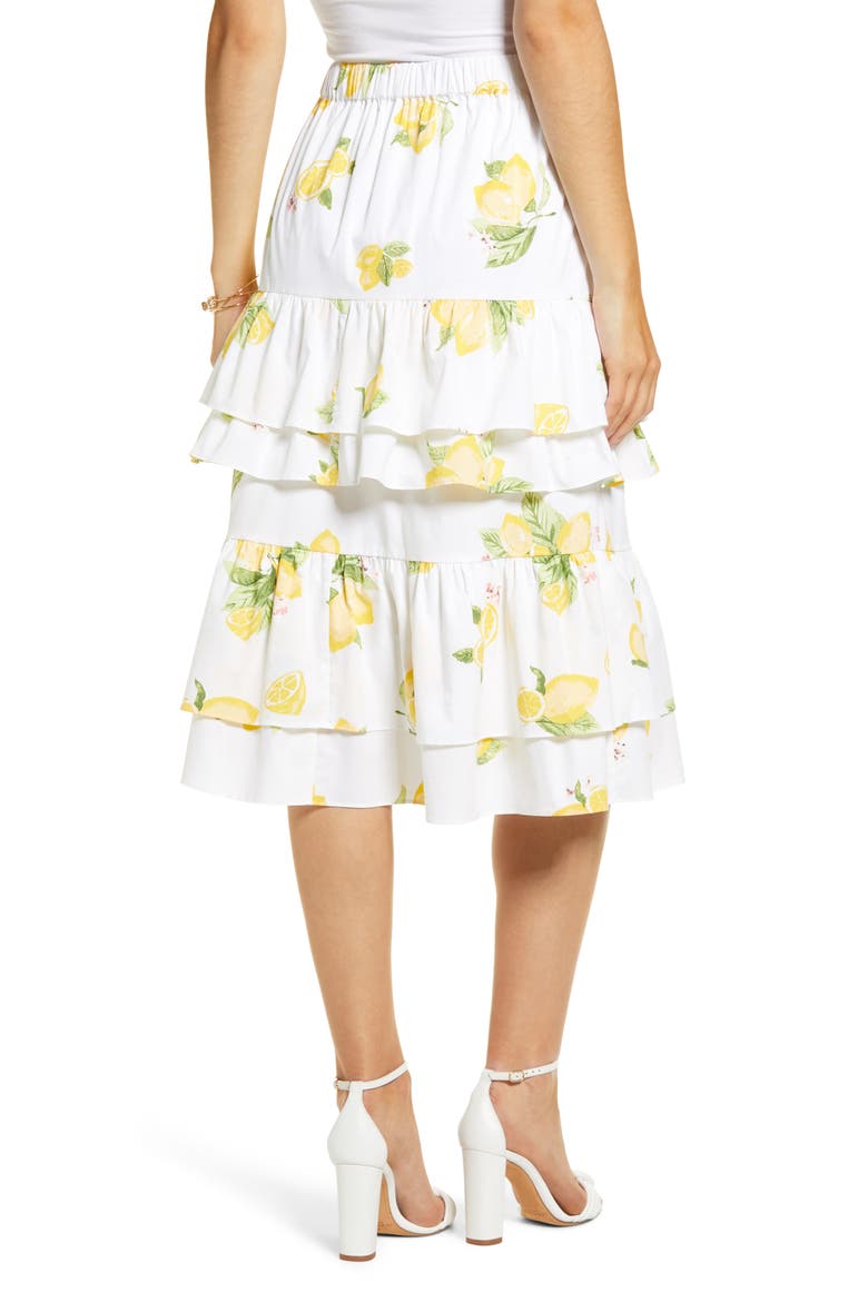 Lemon Tiered Ruffle Skirt, Alternate, color, YELLOW MAIZE LEMON PRINT