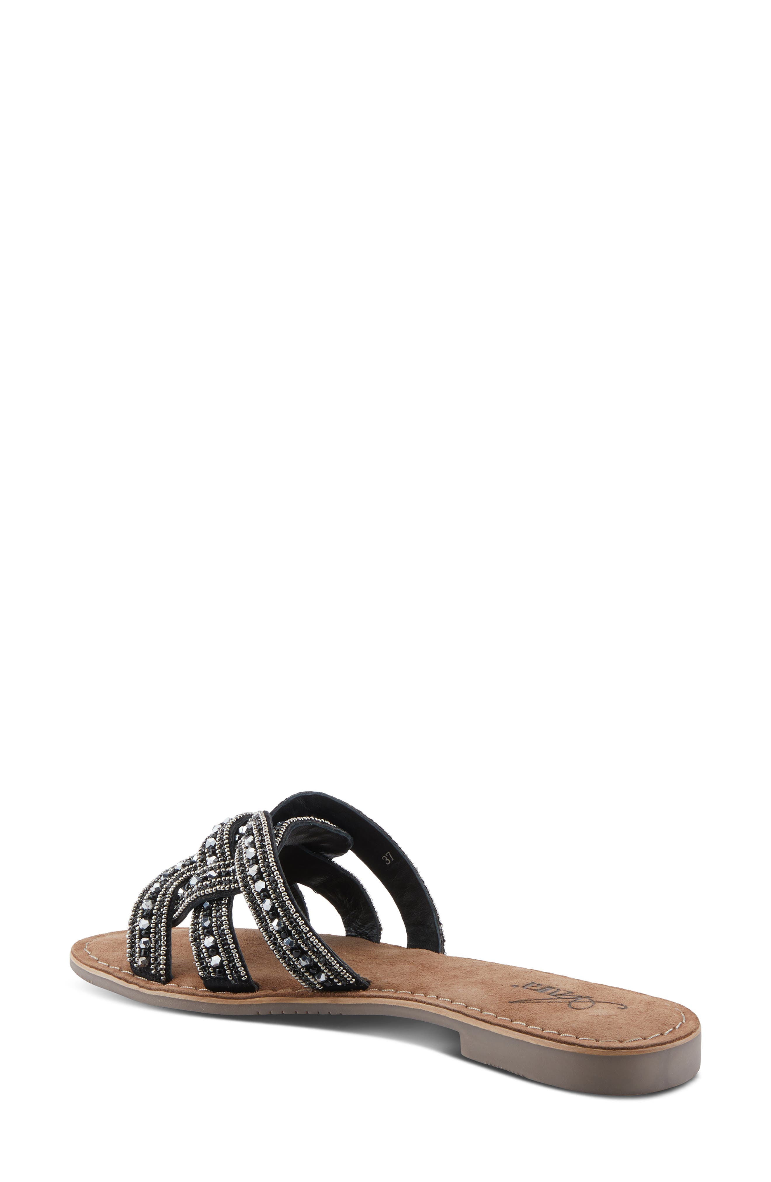 AZURA BY SPRING STEP Poshco Beaded Slide Sandal, Alternate, color, Black Multi