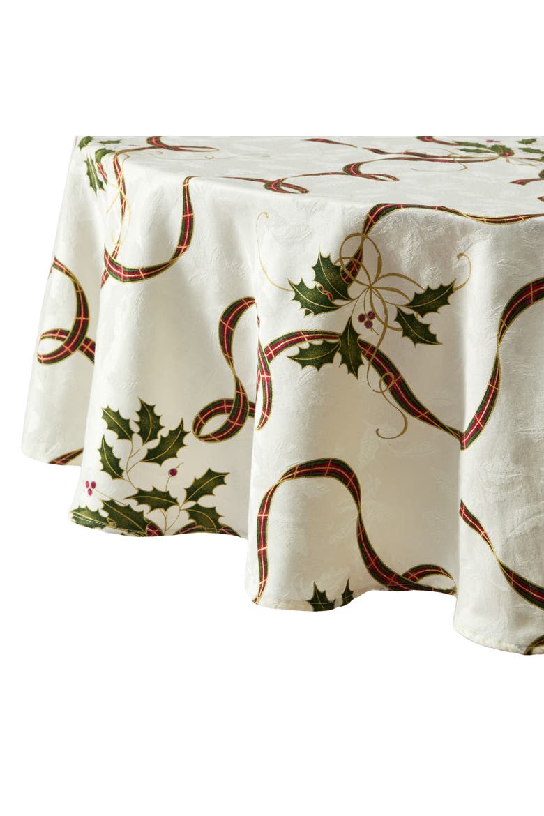Holiday Nouveau Ribbon Tablecloth, Alternate, color, Multicolor