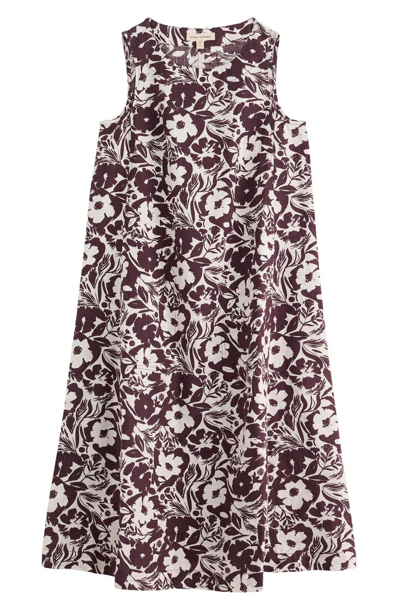 Seasalt Cornwall Cresting Waves Sleeveless Linen A-Line Dress, Alternate, color, Summer Shadows Cacao
