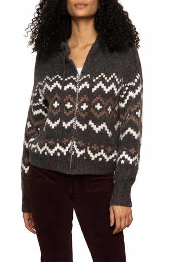 Sanctuary Fair Isle Zip Sweater Hoodie