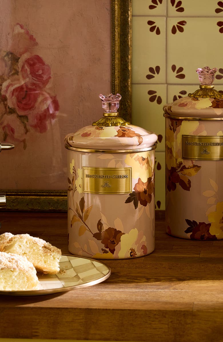 MACKENZIE CHILDS Wild Rose Mauve Medium Canister, Alternate, color, Mauve