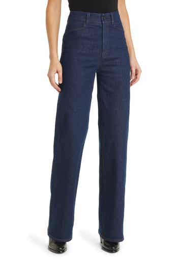 PAIGE Sasha Notch Back High Waist Wide Leg Trouser Jeans