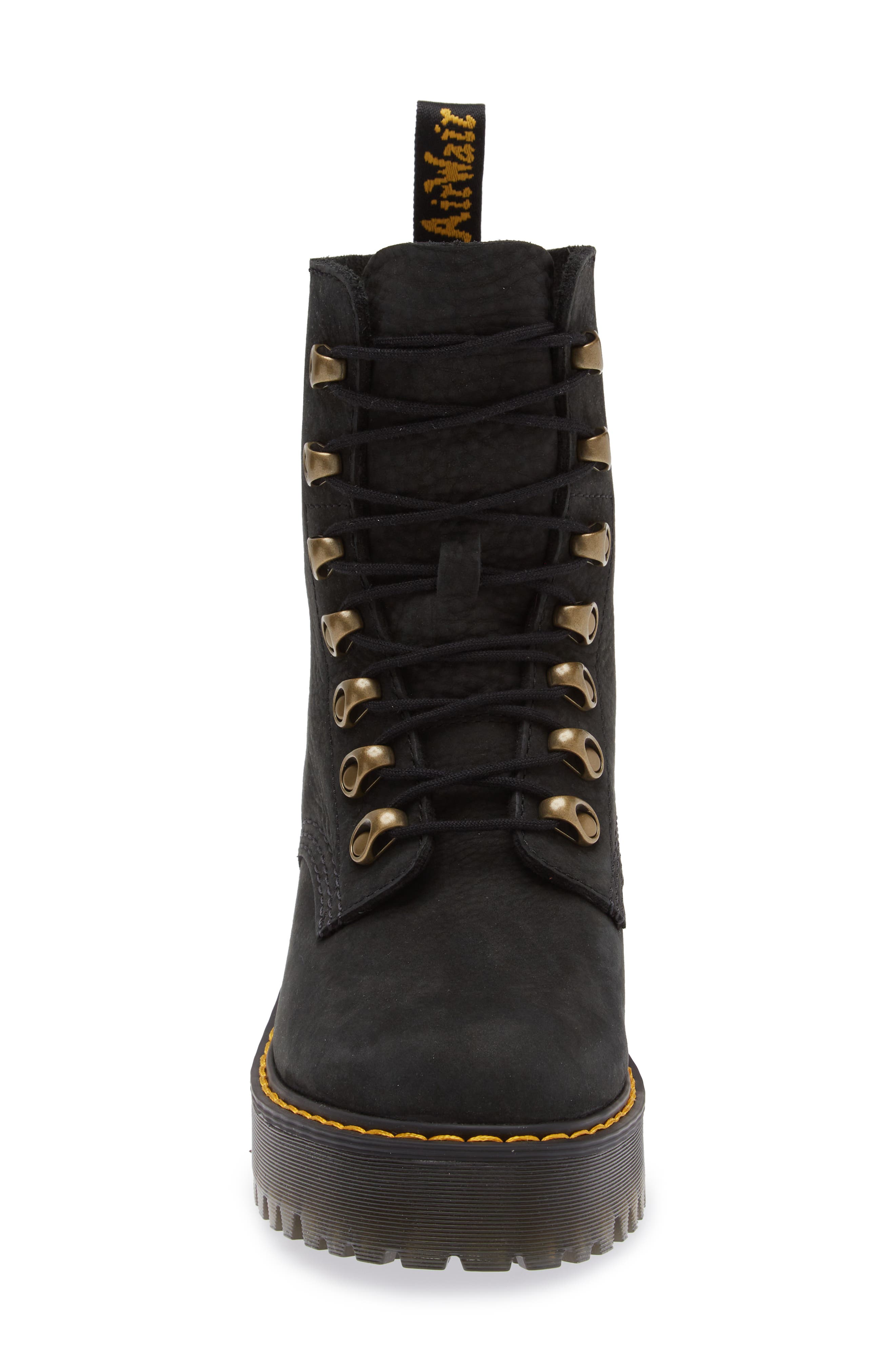 Dr. Martens Leona Combat Boot, Alternate, color, Black