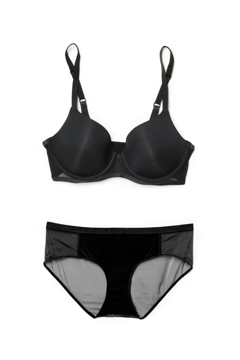 Fallon Contour Full Coverage Bra, Alternate, color, Black
