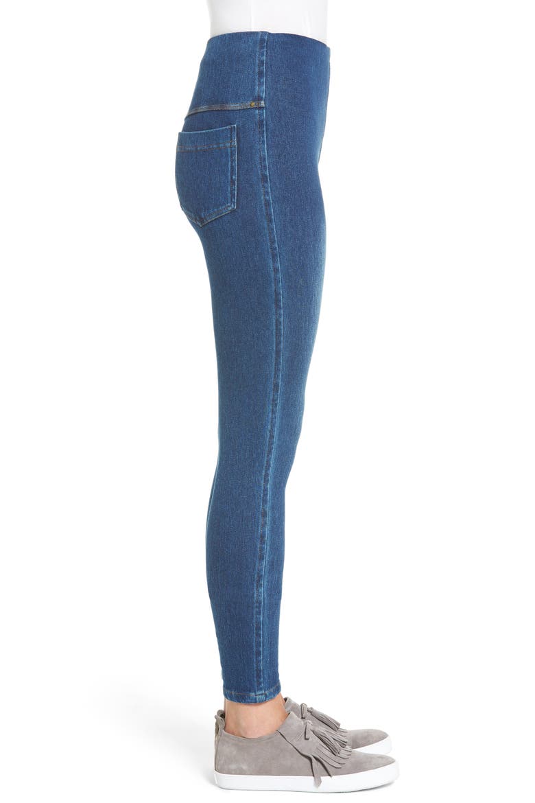 'Lyssentials Toothpick Denim Leggings, Alternate, color, MID WASH