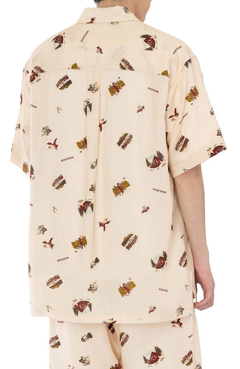Woolrich Mountain Print Short Sleeve Button-Up Shirt, Alternate, color, 