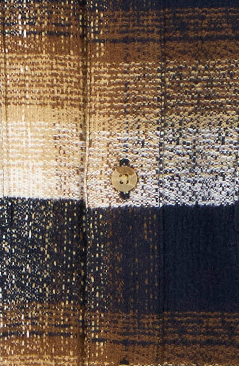 Barbour Woodfoot Check Textured Cotton Button-Up Overshirt, Alternate, color, Black