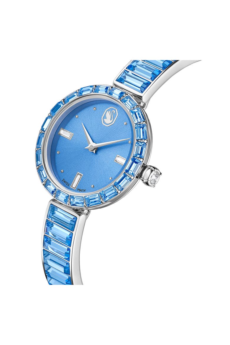 Matrix Blue Baguette Crystal Bracelet Watch, 25mm, Alternate, color, BLUE