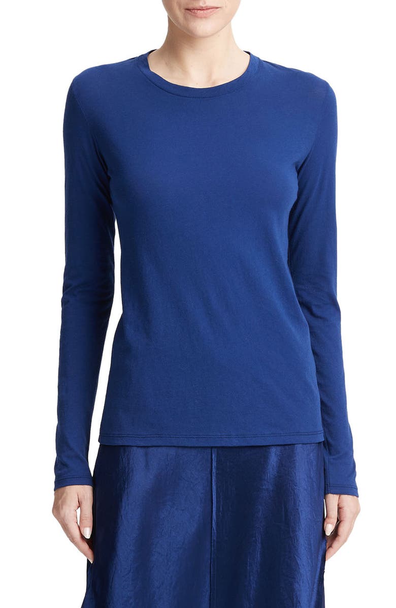Vince Essential Long Sleeve Pima Cotton T-Shirt, Main, color, 