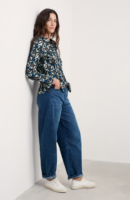 Seasalt Cornwall Larissa Printed Organic Cotton Button-up Shirt In Multi