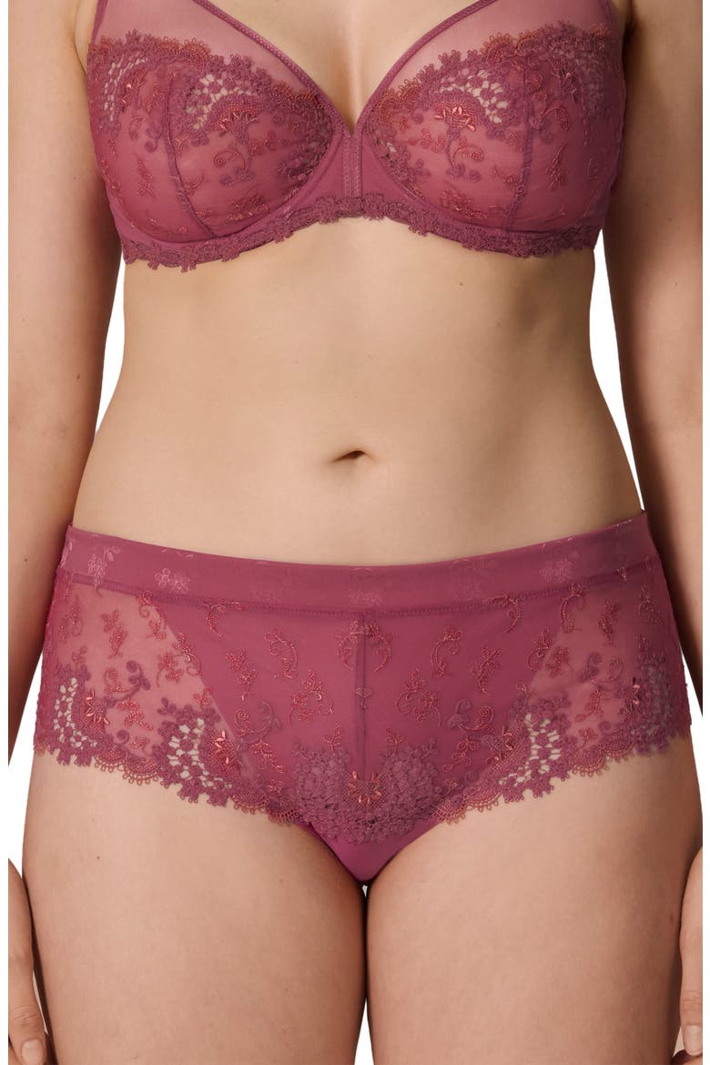 Wish Embroidered Boyshorts, Alternate, color, SANTAL PINK