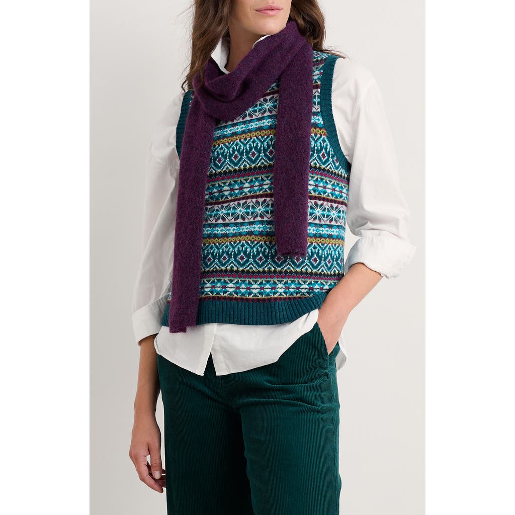 Seasalt Cornwall Percella Cove Fair Isle Merino Wool Blend Sweater Vest In Green