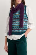 Seasalt Cornwall Percella Cove Fair Isle Merino Wool Blend Sweater Vest