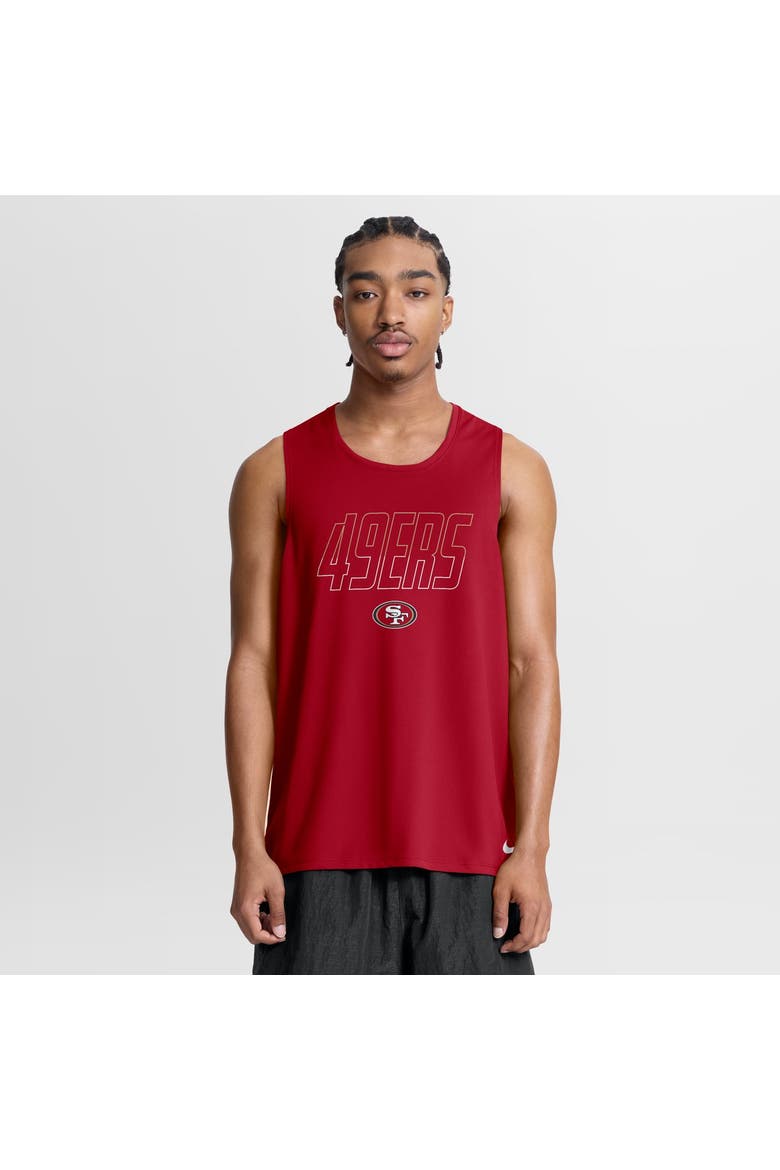 Men's Nike Scarlet San Francisco 49ers Kickoff Miler Dri-FIT Tank​ Top, Main, color, Scarlet
