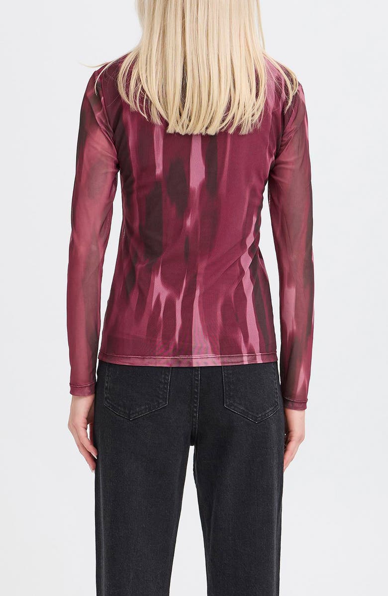 B.YOUNG Paloma Mesh Long Sleeve Top, Alternate, color, Port Royale Blur
