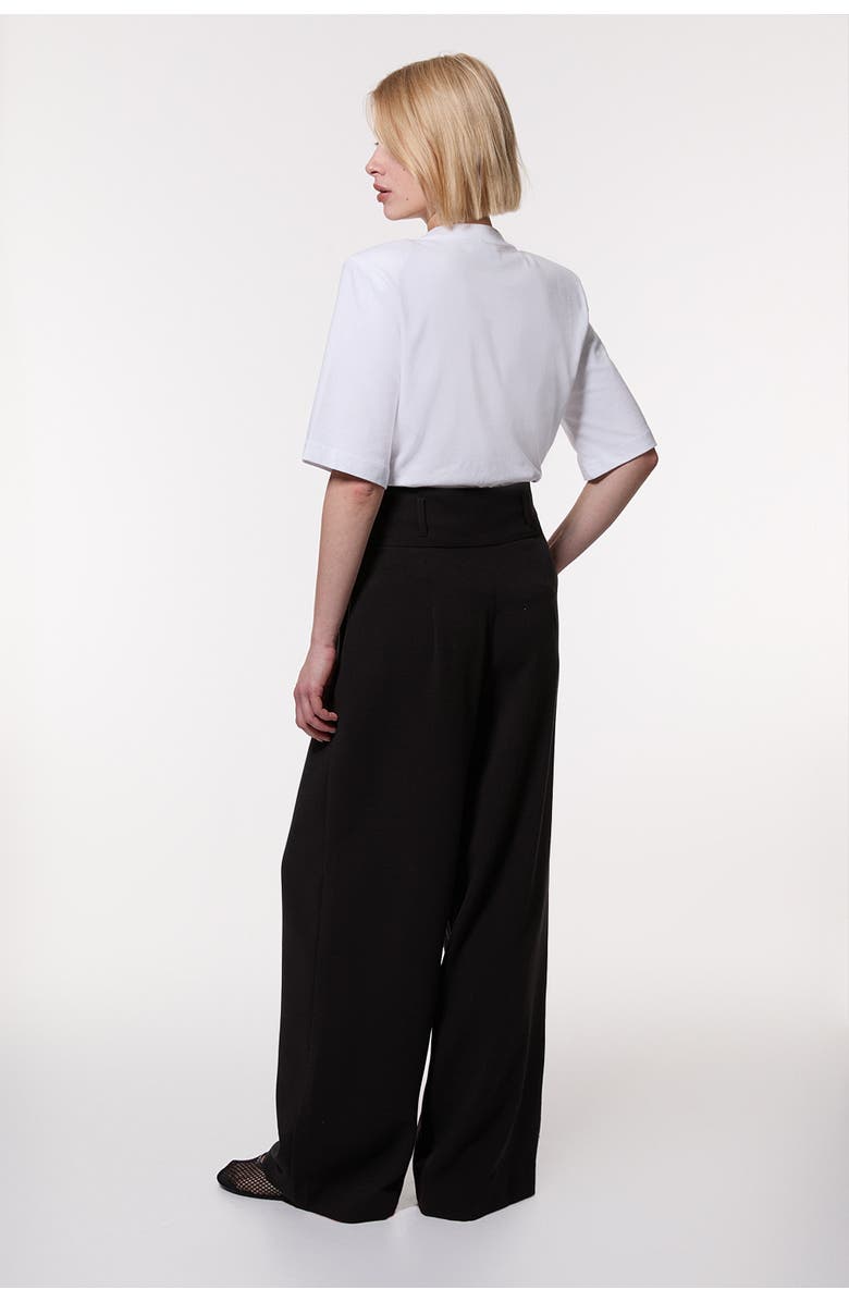 Karen Millen High Waist Wide Leg Pants, Alternate, color, Black