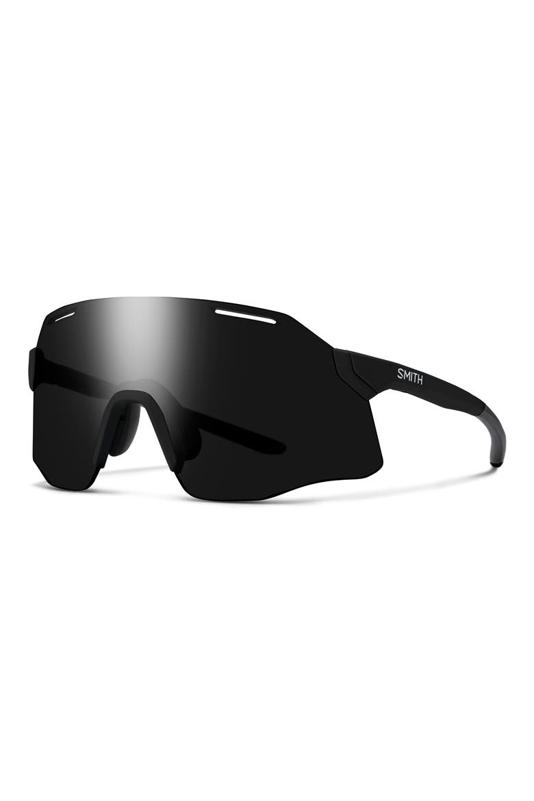 Vert 139mm ChromaPop™ Polarized Shield Sunglasses, Alternate, color, MATTE BLACK / CHROMAPOP BLACK