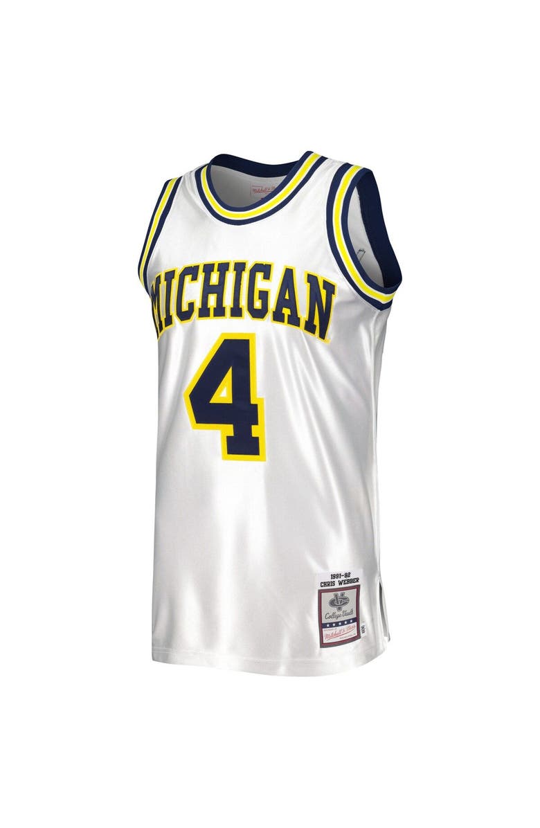 Mitchell & Ness Men's Mitchell & Ness Chris Webber White Michigan Wolverines 1991/92 Authentic Jersey, Alternate, color,