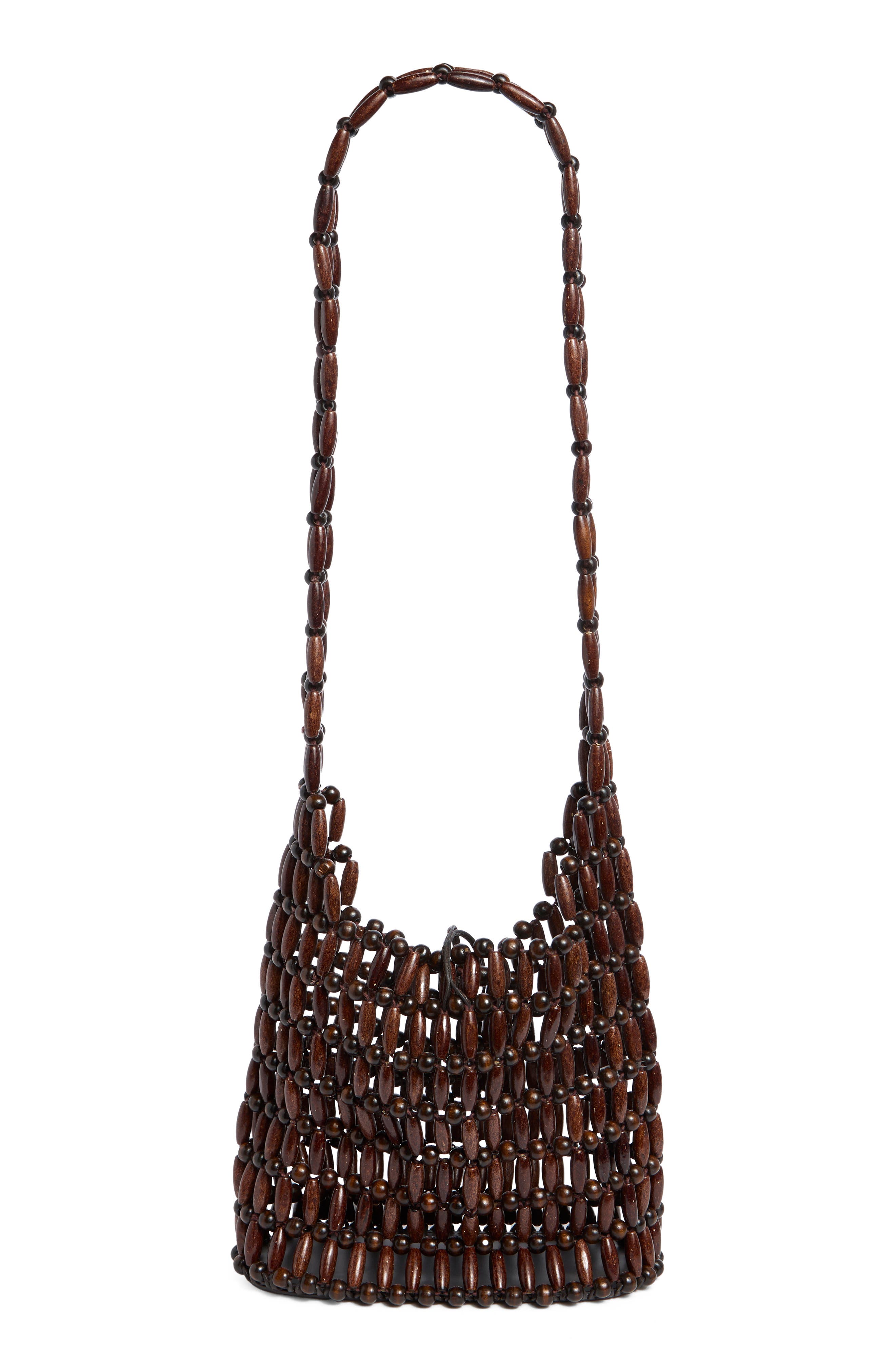 STAUD Coronado Bag, Alternate, color, Wood Beads