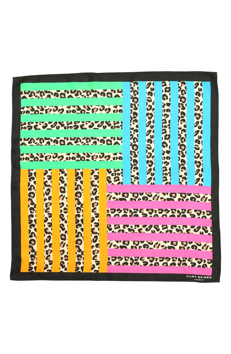 Kurt Geiger London Mixed Stripe Silk Bandana, Main, color,