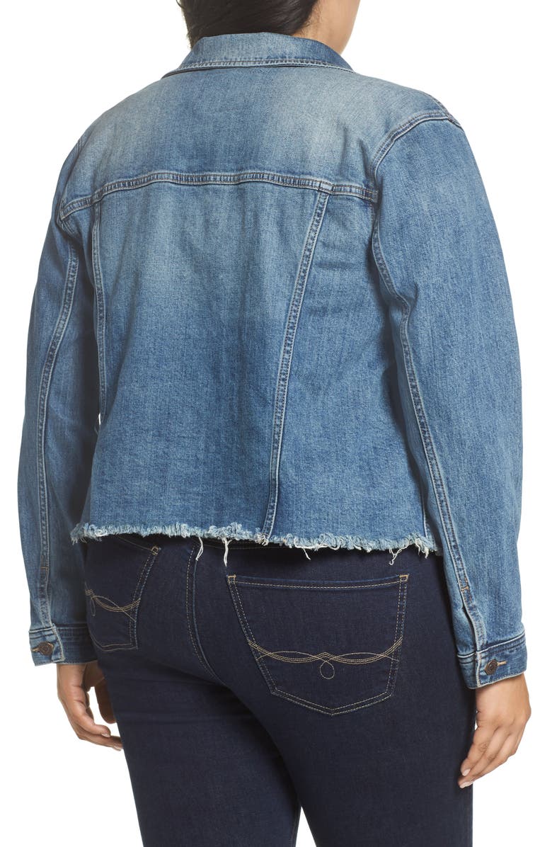 Lucky Brand Frayed Hem Denim Jacket, Alternate, color,