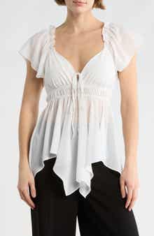 NSR Flutter Sleeve Chiffon Top