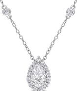 Julianna B. Moissanite Halo Pear Necklace