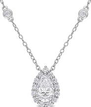 Julianna B. Moissanite Halo Pear Necklace