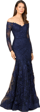 LARA New York Off Shoulder Long Sleeve Mermaid Gown