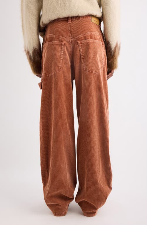 Isabel Marant Lorson Wide Leg Stretch Cotton Corduroy Pants In Brown