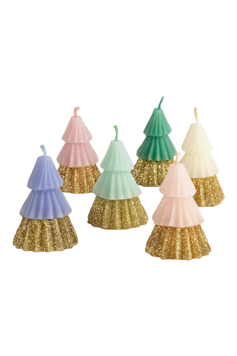 Rainbow Glitter Tree Candles, Main, color, MULTI COLOR