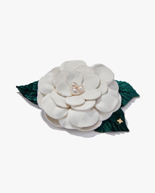Helena Simon The Small White Gardenia Floral Brooch In White
