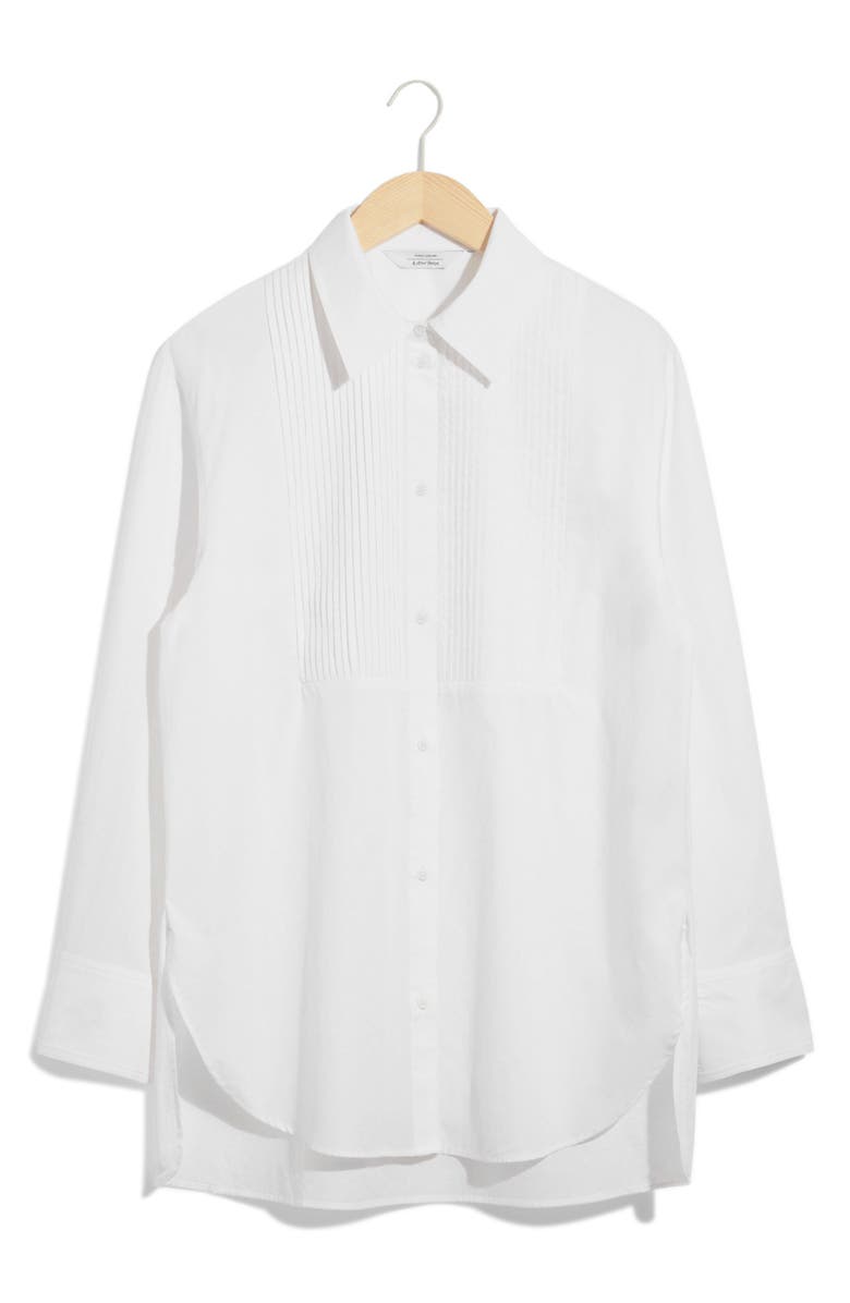 & Other Stories Pintuck Cotton Poplin Button-Up Shirt, Main, color,