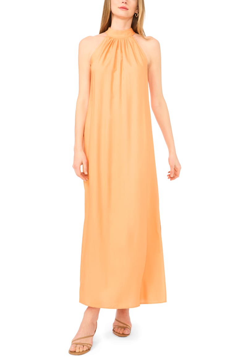 Halter Maxi Dress, Alternate, color, TANGERINE
