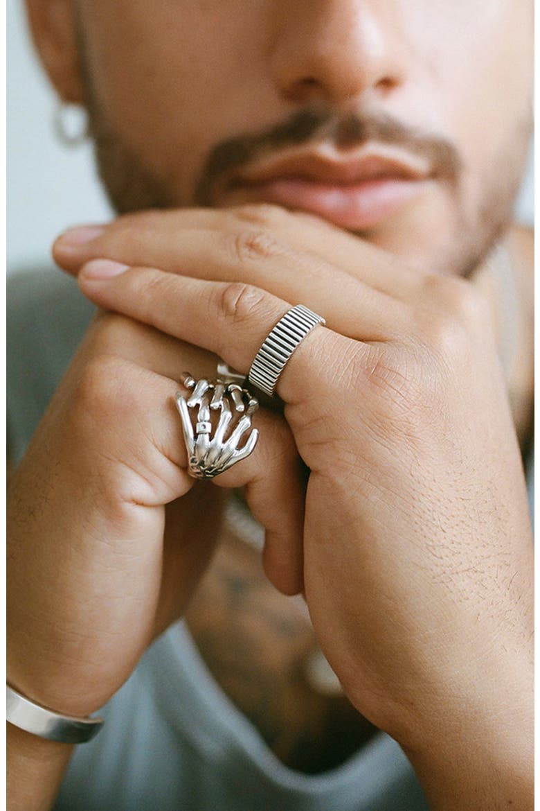 Silver Ridge Band Ring, Alternate, color, SILVER