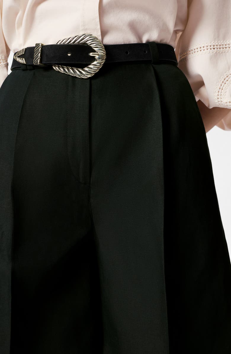 & Other Stories Cotton Blend Bermuda Shorts, Alternate, color, Black Dark